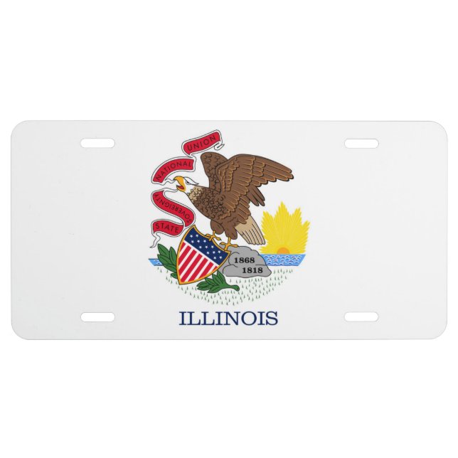 State Flag of Illinois, USA License Plate (Front)