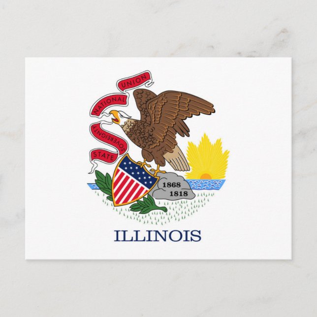 State Flag of Illinois, USA Postcard (Front)