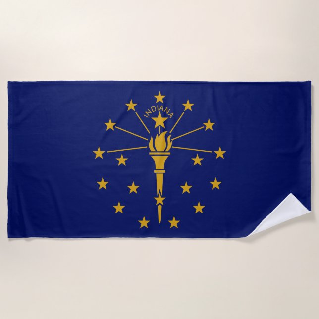 State Flag of Indiana Beach Towel (Front)