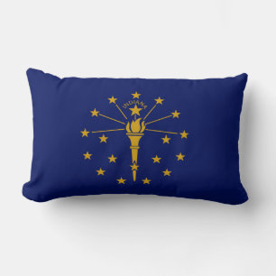 State Flag of Indiana Lumbar Pillow