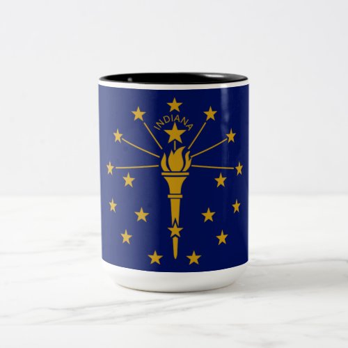 State Flag of Indiana Two_Tone Coffee Mug