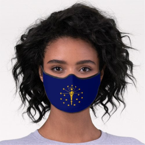 State Flag of Indiana USA Premium Face Mask