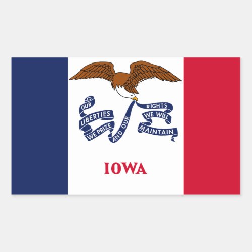 State Flag of Iowa Rectangular Sticker