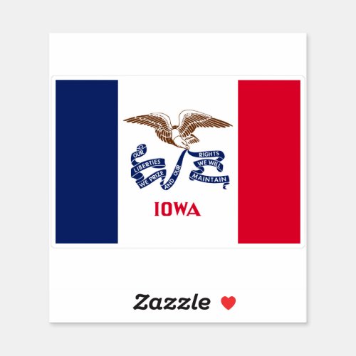 State flag of Iowa Sticker