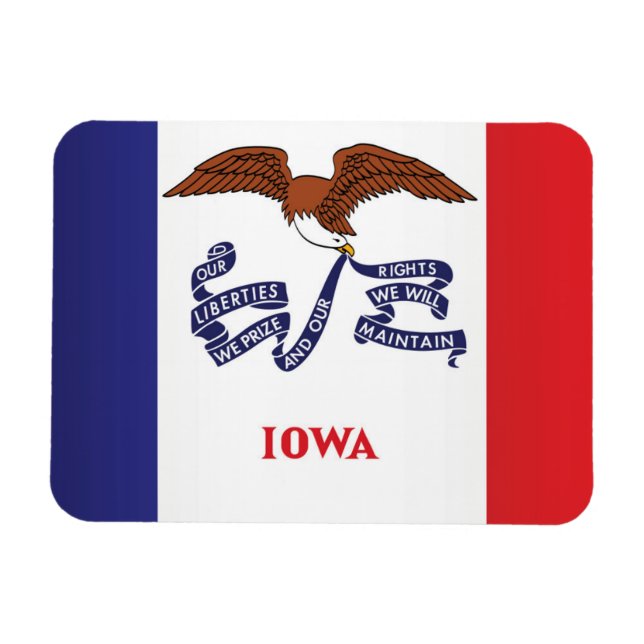 State Flag of Iowa, USA Magnet (Horizontal)