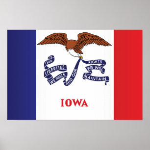 State Flag of Iowa, USA Poster