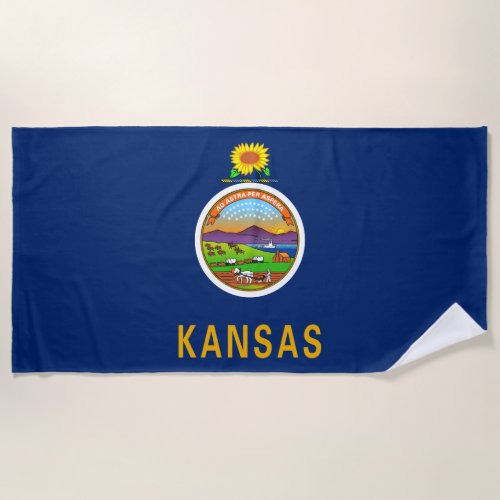 State Flag of Kansas Beach Towel