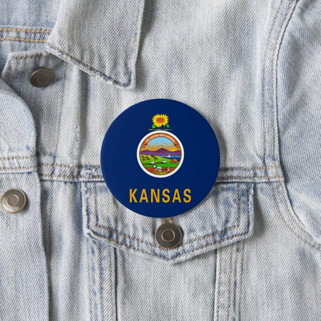 State Flag of Kansas Button (In Situ)