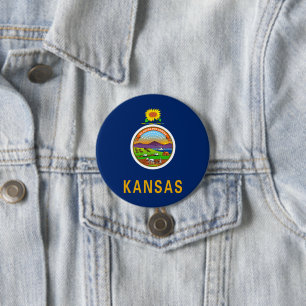 State Flag of Kansas Button