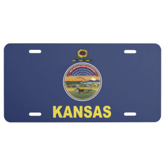 State Flag of Kansas, USA License Plate