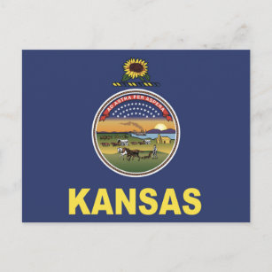 State Flag of Kansas, USA Postcard