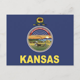 State Flag of Kansas, USA Postcard