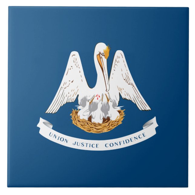 State Flag of Louisiana Ceramic Tile (Front)