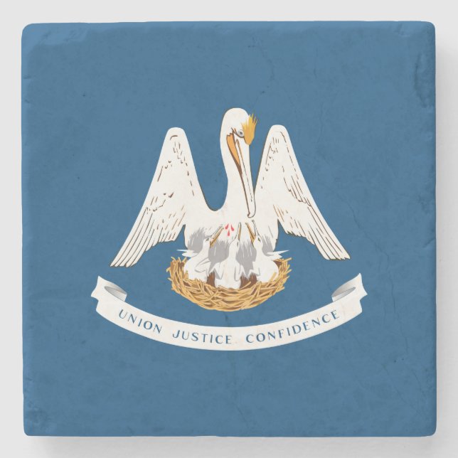State Flag of Louisiana Stone Coaster (Front)