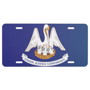 State Flag of Louisiana, USA License Plate