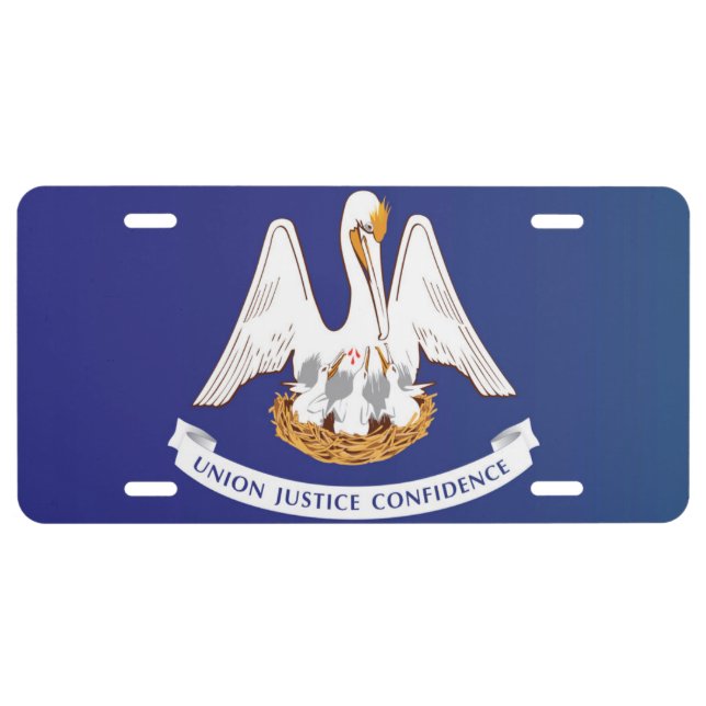 State Flag of Louisiana, USA License Plate (Front)