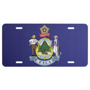 State Flag of Maine, USA License Plate