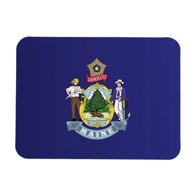 State Flag of Maine, USA Magnet (Horizontal)