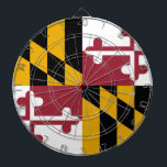 State Flag of Maryland Dart Board<br><div class="desc">This design features the state flag of Maryland, which is a state in the Mid-Atlantic region of the Eastern United States. The state's largest city is Baltimore and its capital is Annapolis. Maryland borders Virginia, West Virginia, and the District of Columbia to its south and west; Pennsylvania to its north;...</div>