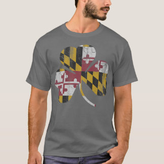 State Flag of Maryland Flag Shamrock T-Shirt