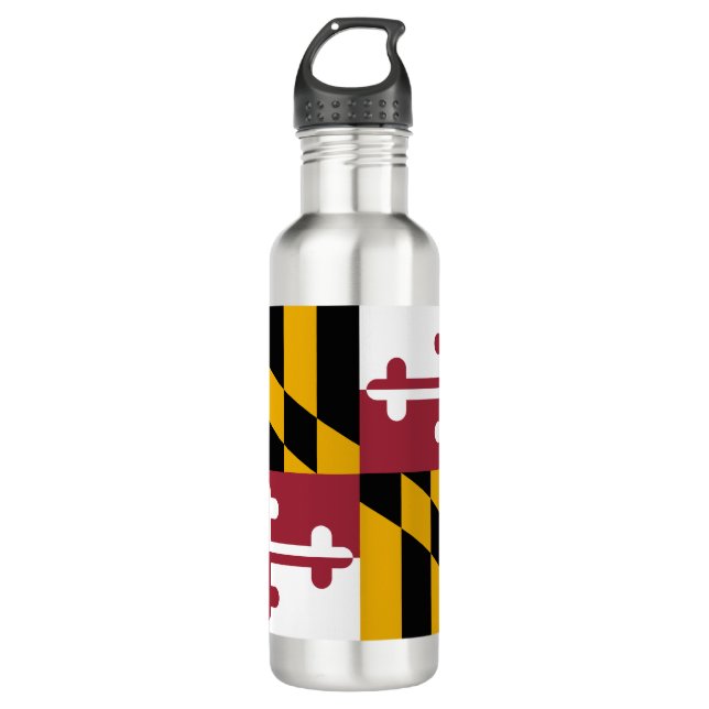 State Flag of Maryland Stainless Steel Water Bottle (Front)