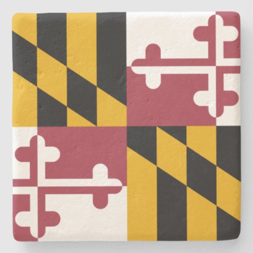 State Flag of Maryland Stone Coaster