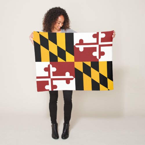 State Flag of Maryland USA Fleece Blanket