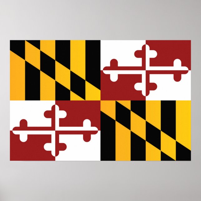 State Flag of Maryland, USA Poster (Front)