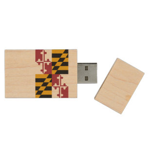 State Flag of Maryland Wood Flash Drive