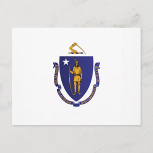 State Flag of Massachusetts, USA Postcard