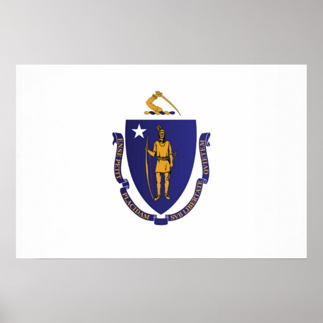 State Flag of Massachusetts, USA Poster (Front)