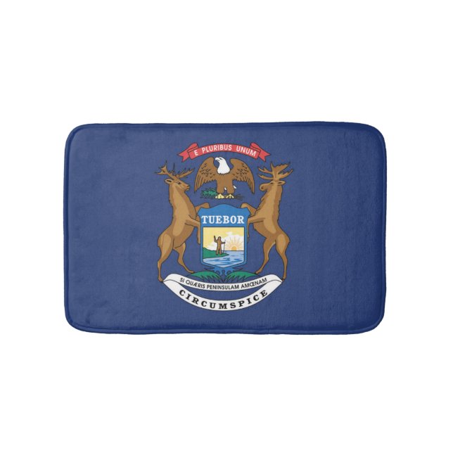 State Flag of Michigan, USA Bath Mat (Front)