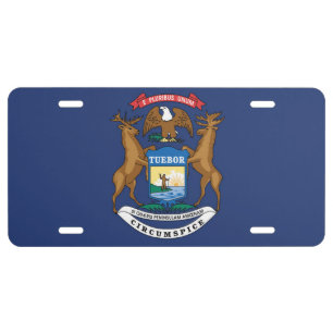 State Flag of Michigan, USA License Plate