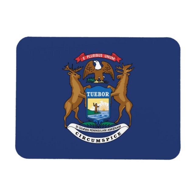 State Flag of Michigan, USA Magnet (Horizontal)