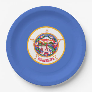 State Flag of Minnesota Paper Plates