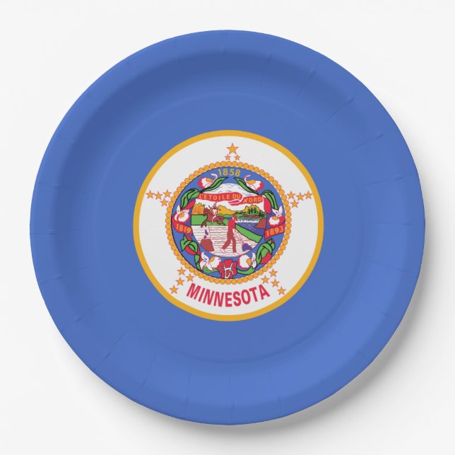 State Flag of Minnesota Paper Plates (Front)