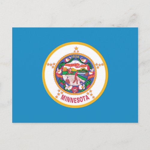 State Flag of Minnesota USA Postcard