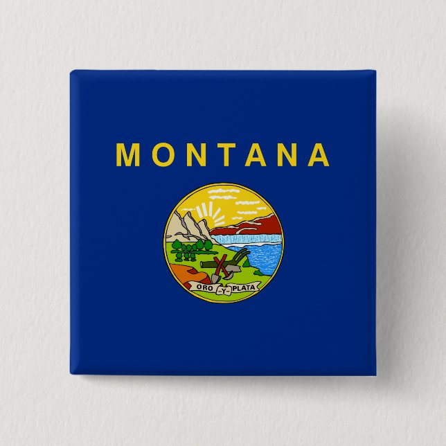 State Flag of Montana Button (Front)