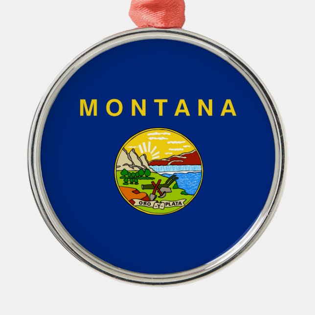 State Flag of Montana (MT, USA) Metal Ornament (Front)