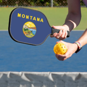 State Flag of Montana, USA Pickleball Paddle