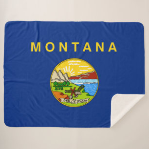 State Flag of Montana (USA) Sherpa Blanket