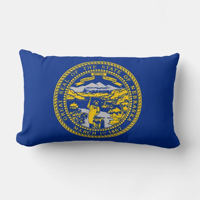 State Flag of Nebraska Lumbar Pillow (Front)