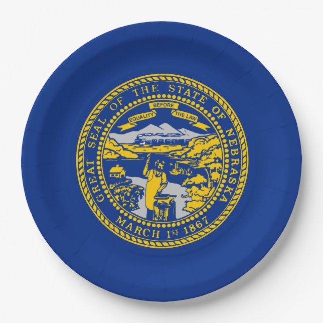 State Flag of Nebraska Paper Plates (Front)
