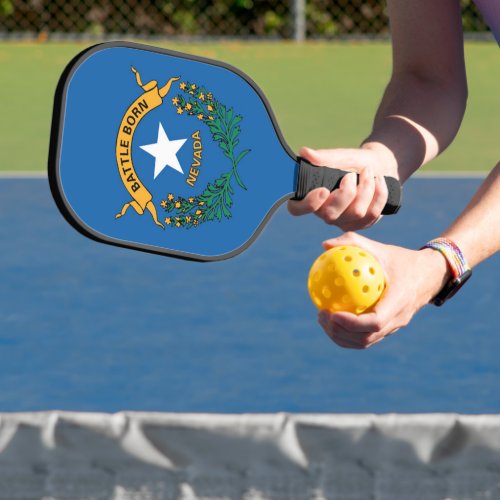 State Flag of Nevada USA Pickleball Paddle