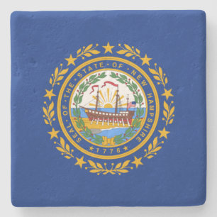 State Flag of New Hampshire Stone Coaster