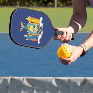 State Flag of New York, USA Pickleball Paddle