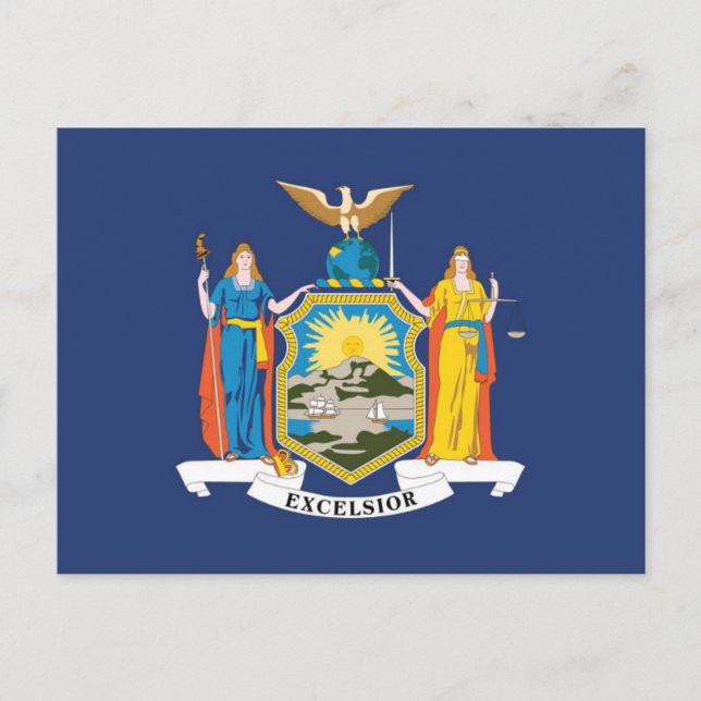 State Flag of New York, USA Postcard (Front)