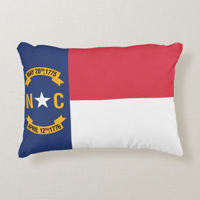 State Flag of North Carolina, USA Accent Pillow (Front)