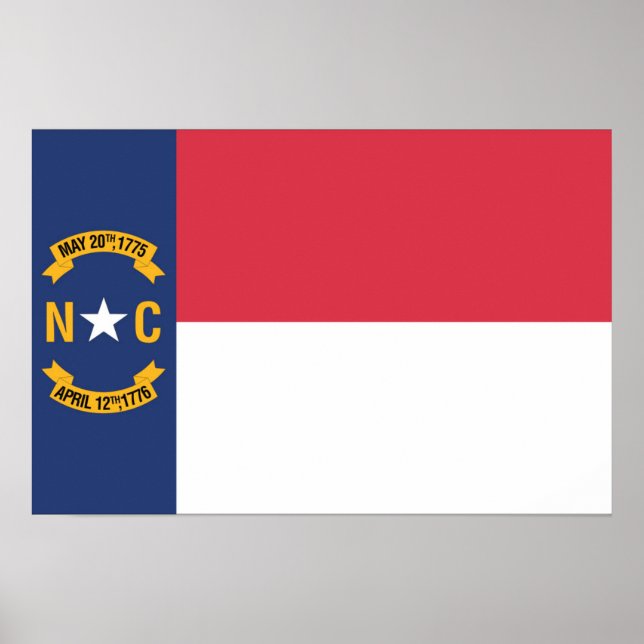 State Flag of North Carolina, USA Poster (Front)