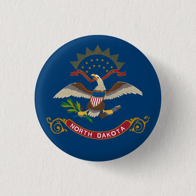 State Flag of North Dakota Button (Front)